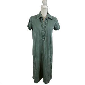 Labo.Art Shirt Dress 0 Sage Green Collar Short Sleeve Rolled Hem